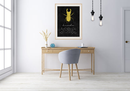 Stagle Beetle Insect Art Print, Entomology Decor for Bug Lovers