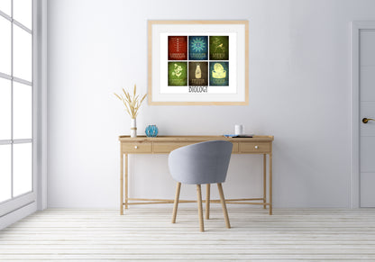 Biology Science Mosaic Art Print of 6 Famous Biologists in History