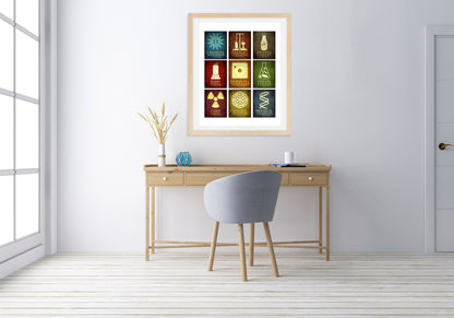 Chemistry Art Print, Mosaic of 9 Chemists in History