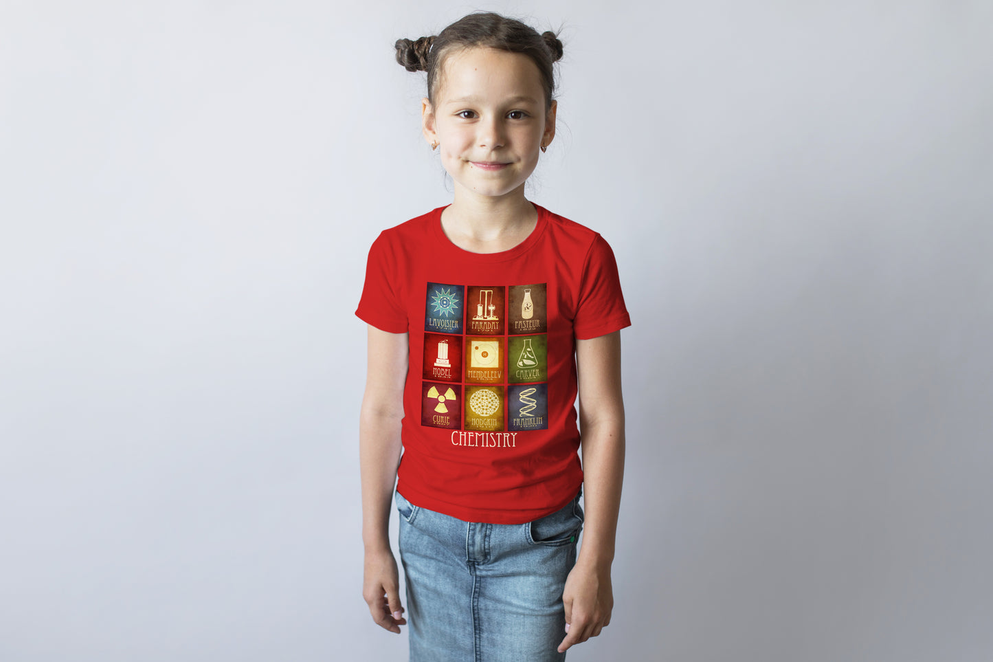 Chemistry T-shirt, Graphic Tee Mosaic of 9 Chemists