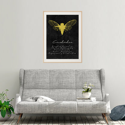 Cicada Insect Art Print, Bug Lover and Entomology Decor