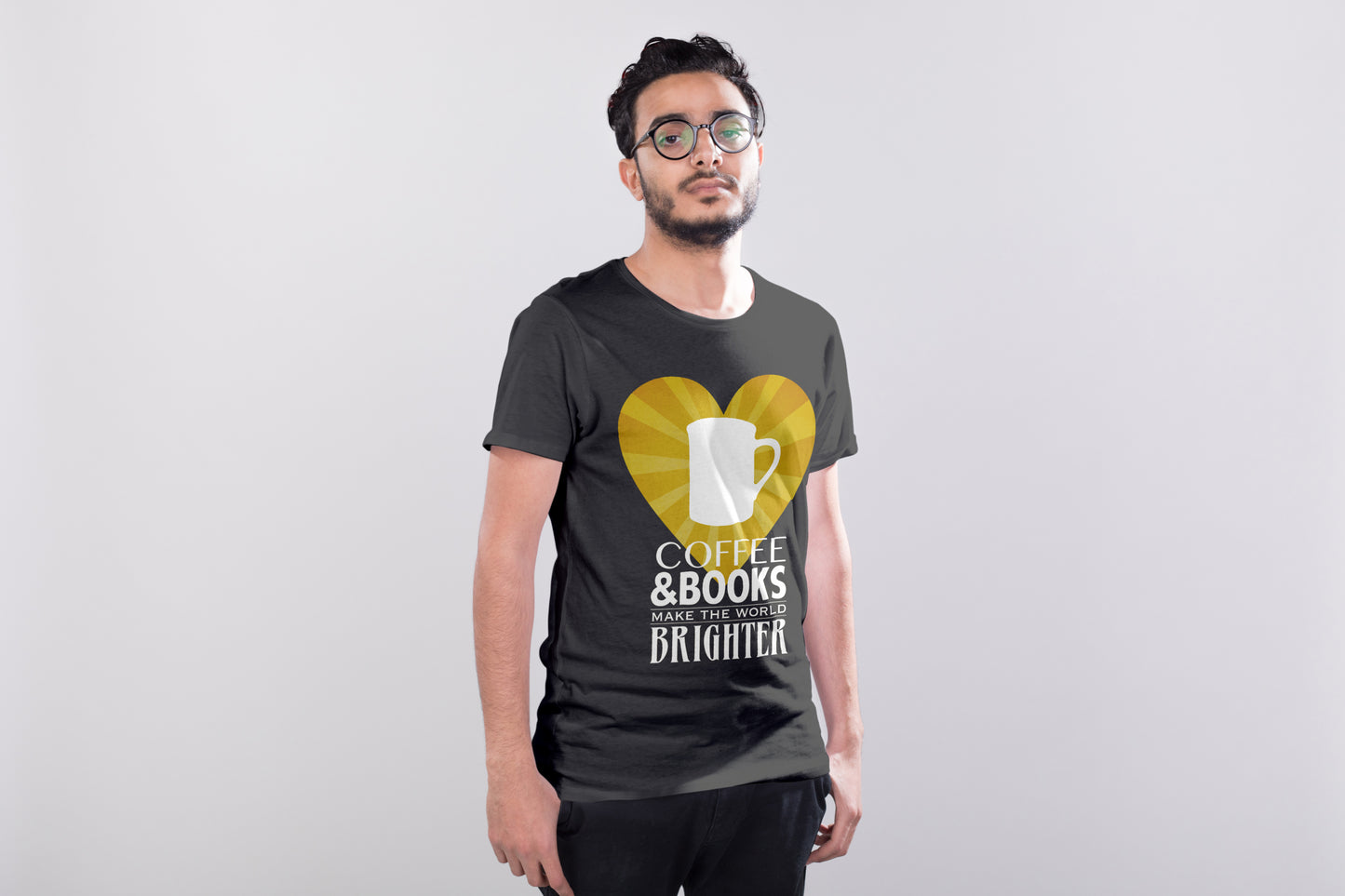 Coffee & Books T-shirt, Caffeine Addict and Bookworm Graphic Tee