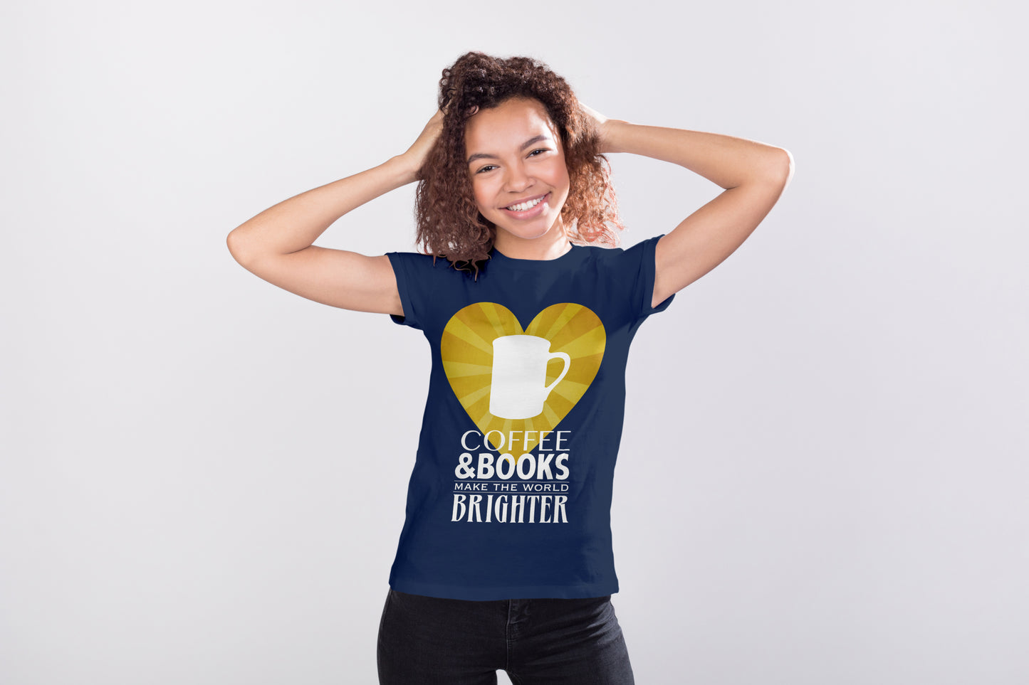 Coffee & Books T-shirt, Caffeine Addict and Bookworm Graphic Tee