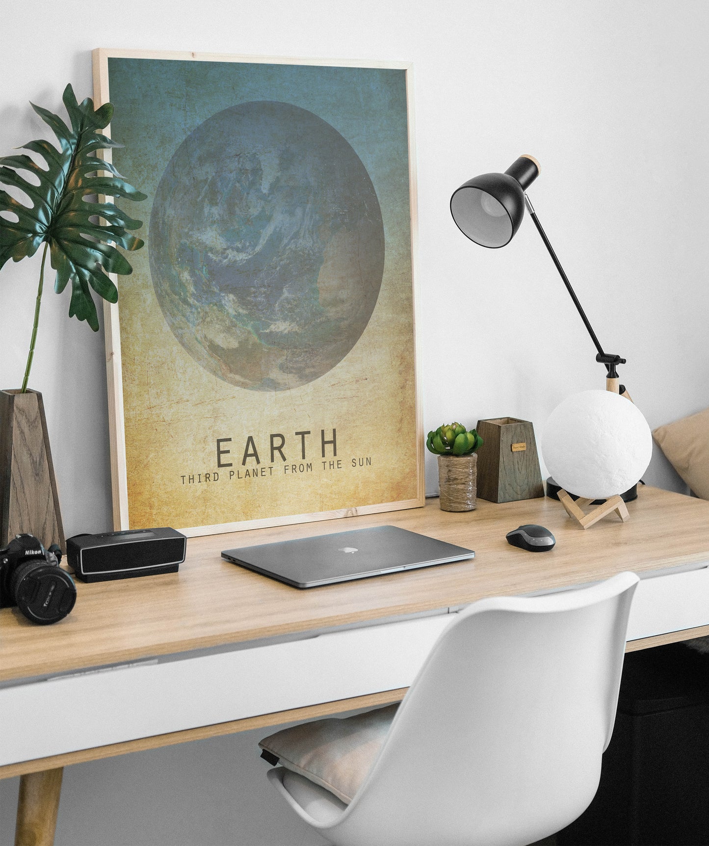 Planet Earth Art Print, Solar System and Outer Space Decor