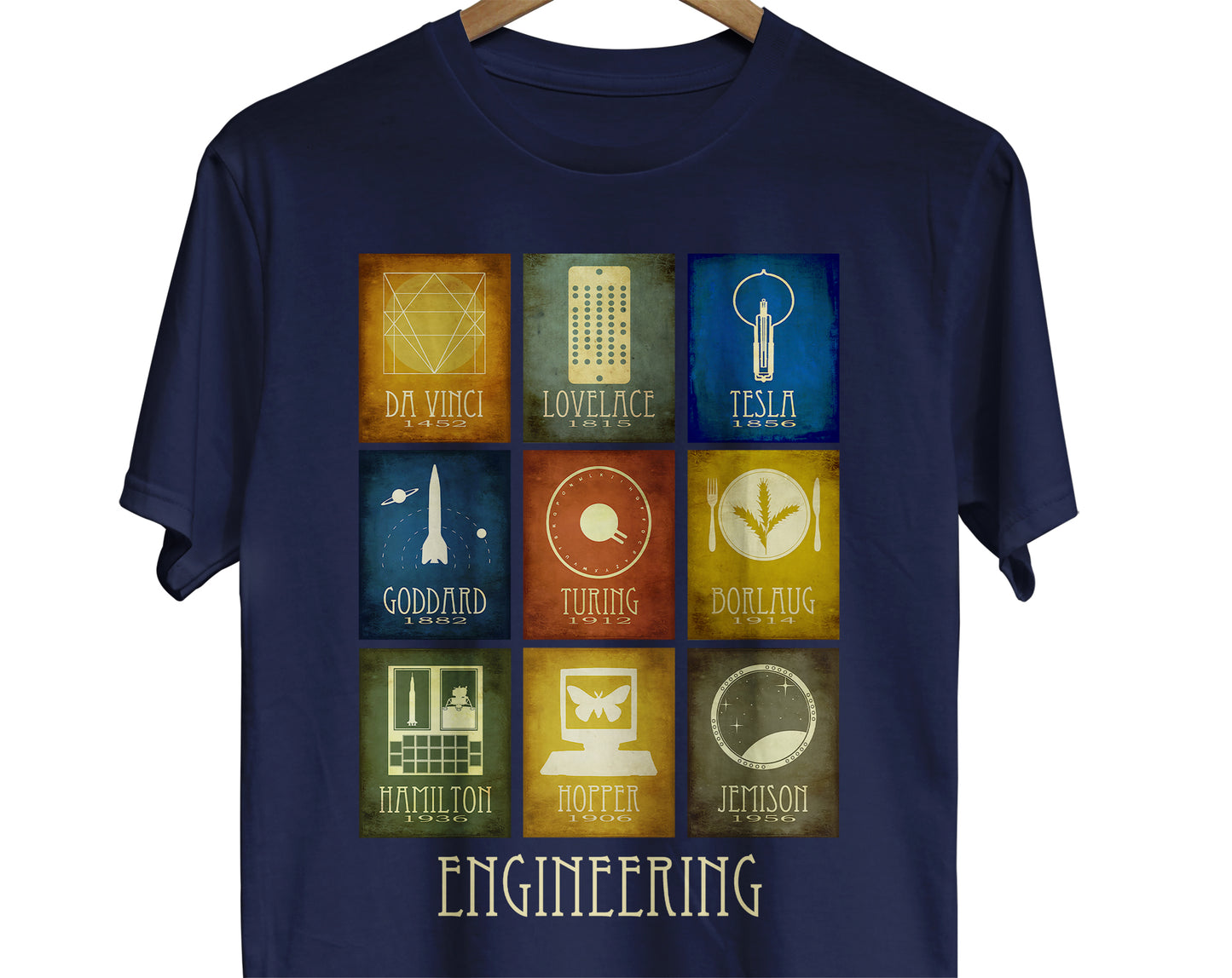 Engineering T-shirt, 9 Engineers in History