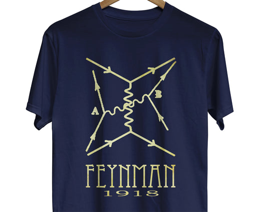 Richard Feynman diagram science t-shirt for physics teacher or student