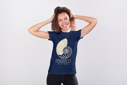 Fibonacci Sequence Math t-shirt, Nautilus Shell Geometry in Nature
