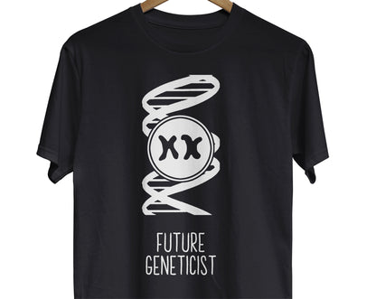A science featuring an image of DNA and chromosomes, and underneath is the text "Future Geneticist"