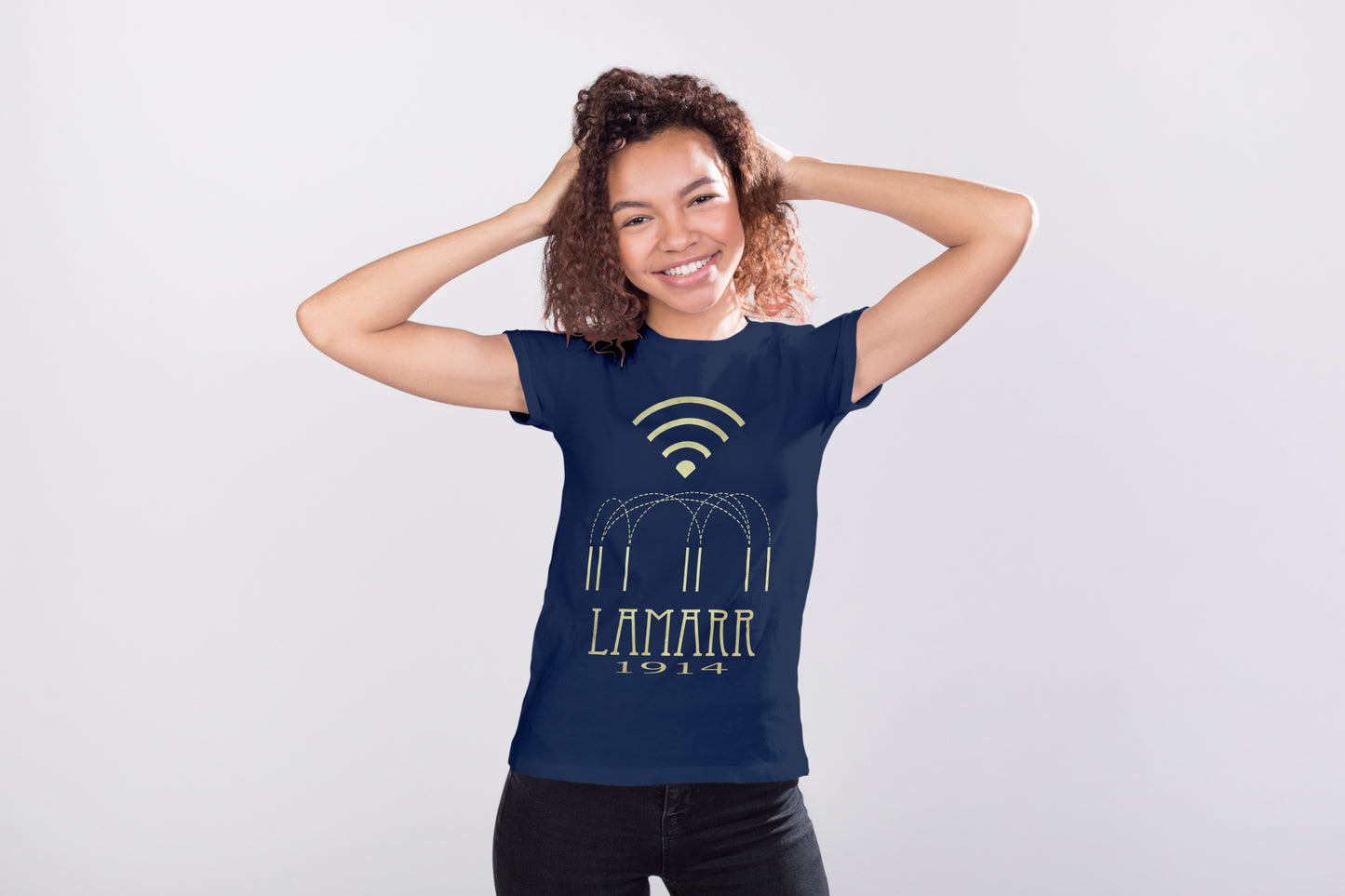Lamarr WiFi Inventor T-shirt, Hedy Lamarr Science Tech Graphic Tee