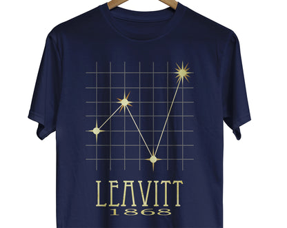 Henrietta Swan Leavitt astronomy t-shirt with star luminosity design