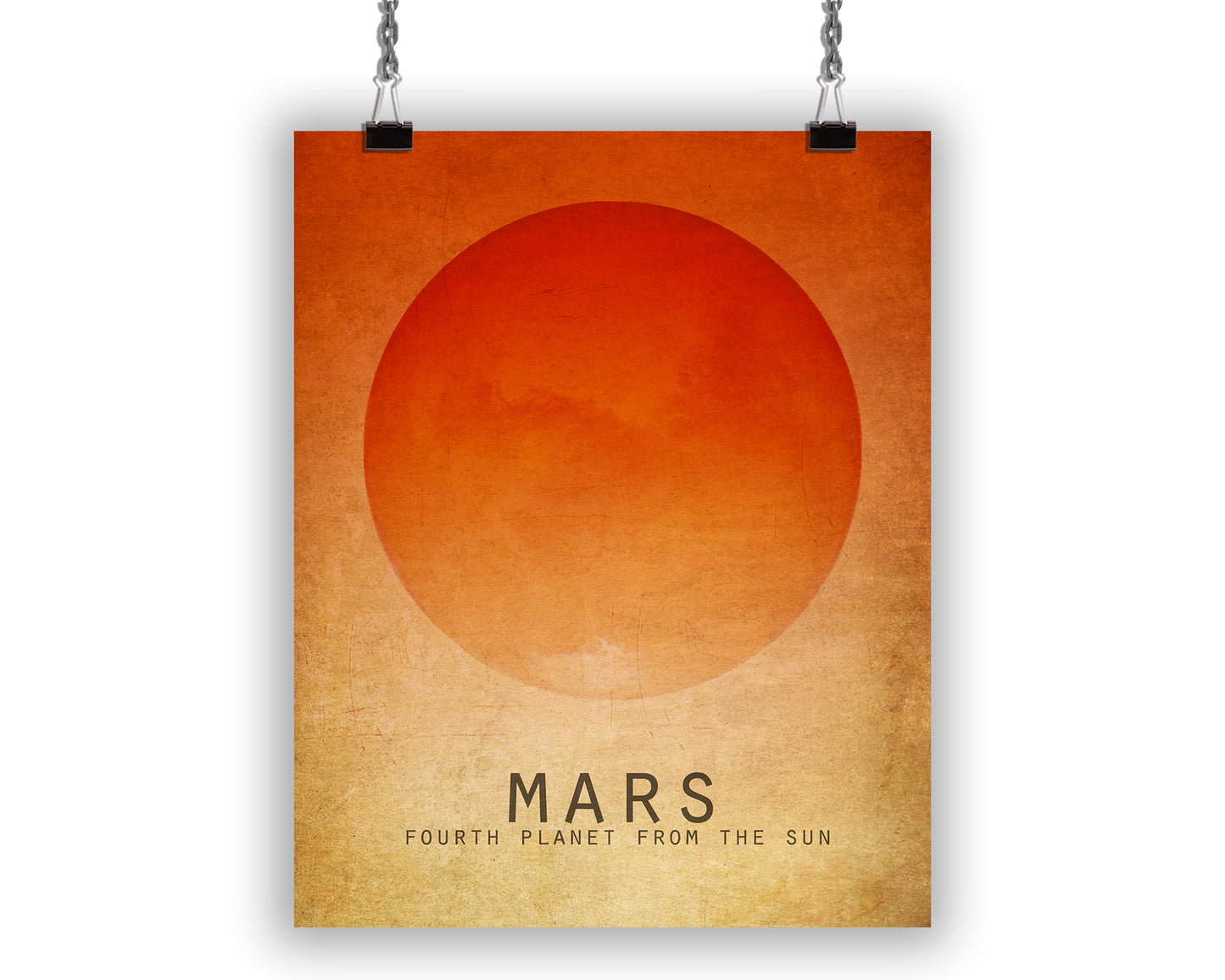 Art Print with minimalist red image of the planet mars