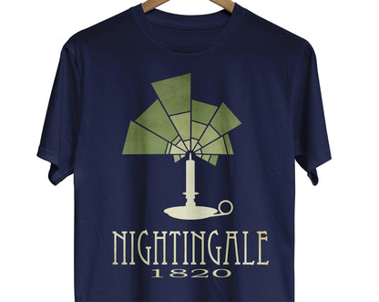 Florence Nightingale T-shirt with 'lady with the lamp" candle design for medical students