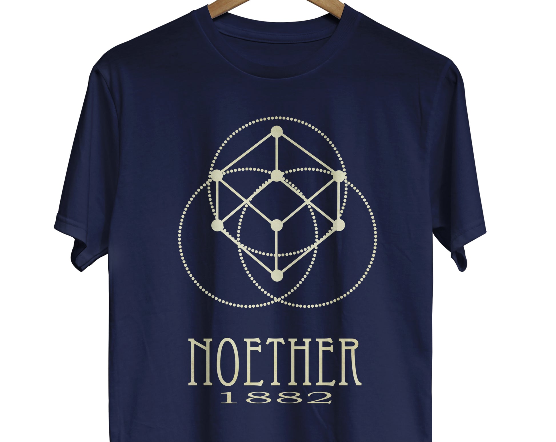 Emmy Noether math t-shirt with symmetry design