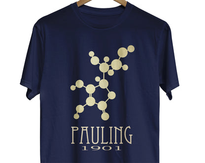Linus Pauling chemistry t-shirt with design of the molecular structure of vitamin c 