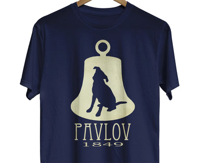 Ivan Pavlov psychology t-shirt with a dog and bell design to represent his work with classical conditioning