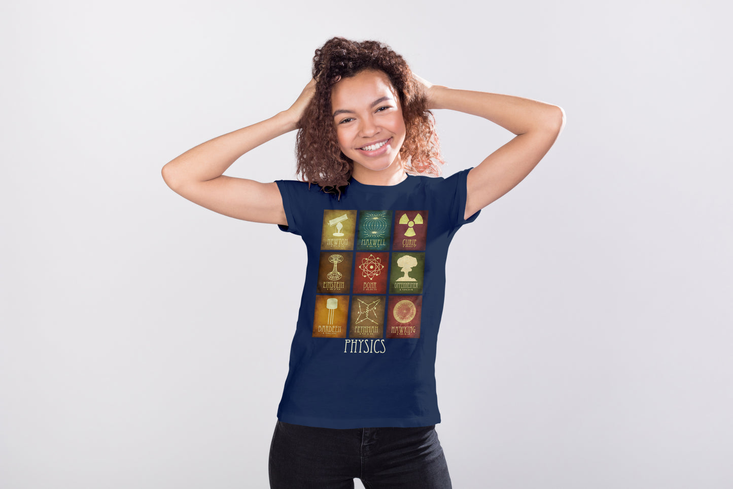 Physics T-shirt, 9 Physicists in History