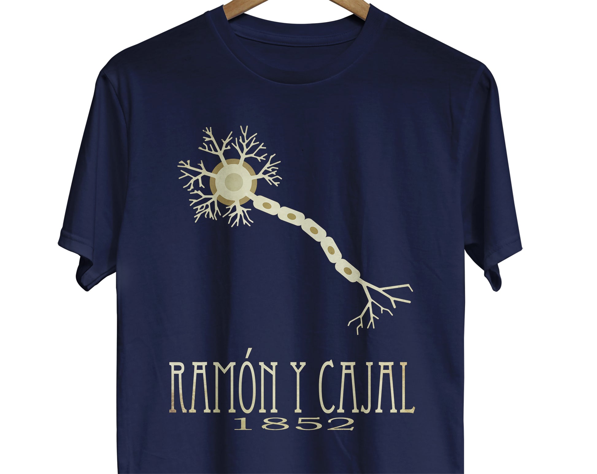 Santiago Ramón y Cajal neuroscience t-shirt with brain neuron design for scientist or science teacher