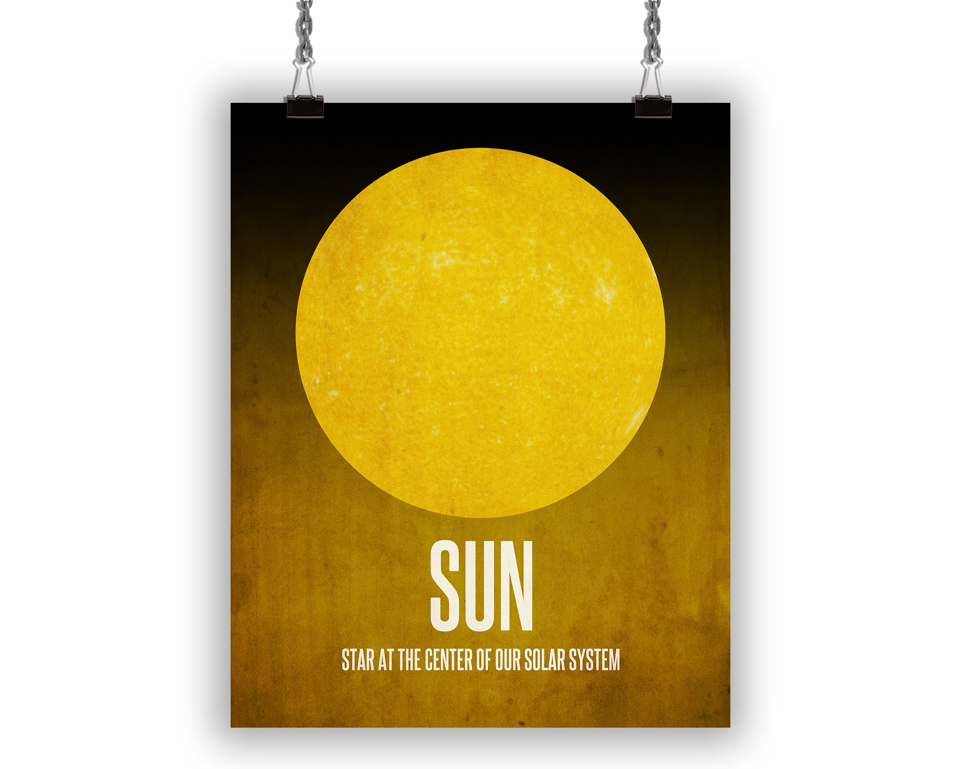 Art print with a minimalist image of the sun