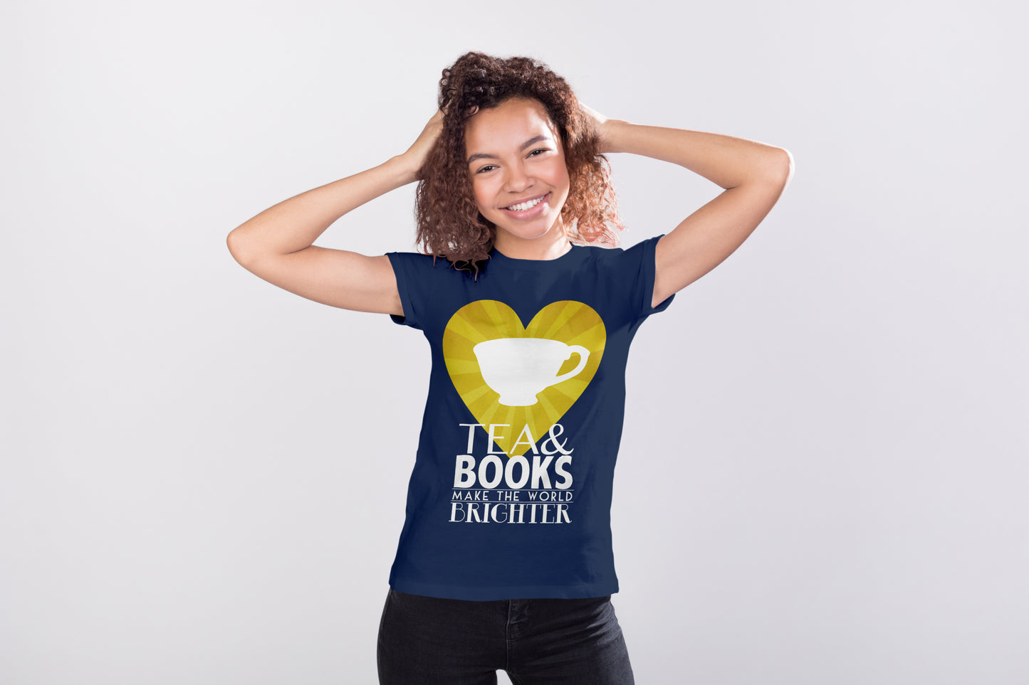 Tea & Books T-shirt, Bookworm and Tea Lover Graphic Tee