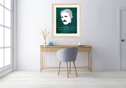 Nikola Tesla Introvert Quote Art Print, Inventor and Engineering Decor