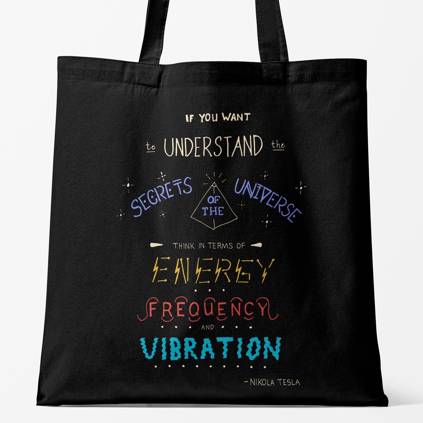 Nikola Tesla Secrets of the Universe Reusable Cotton Tote Bag