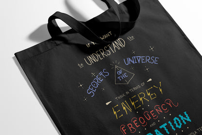 Nikola Tesla Secrets of the Universe Reusable Cotton Tote Bag