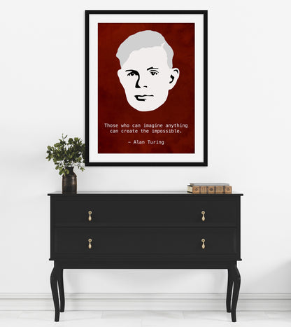 Alan Turing Quote Art Print, Portrait and Inspirational Decor