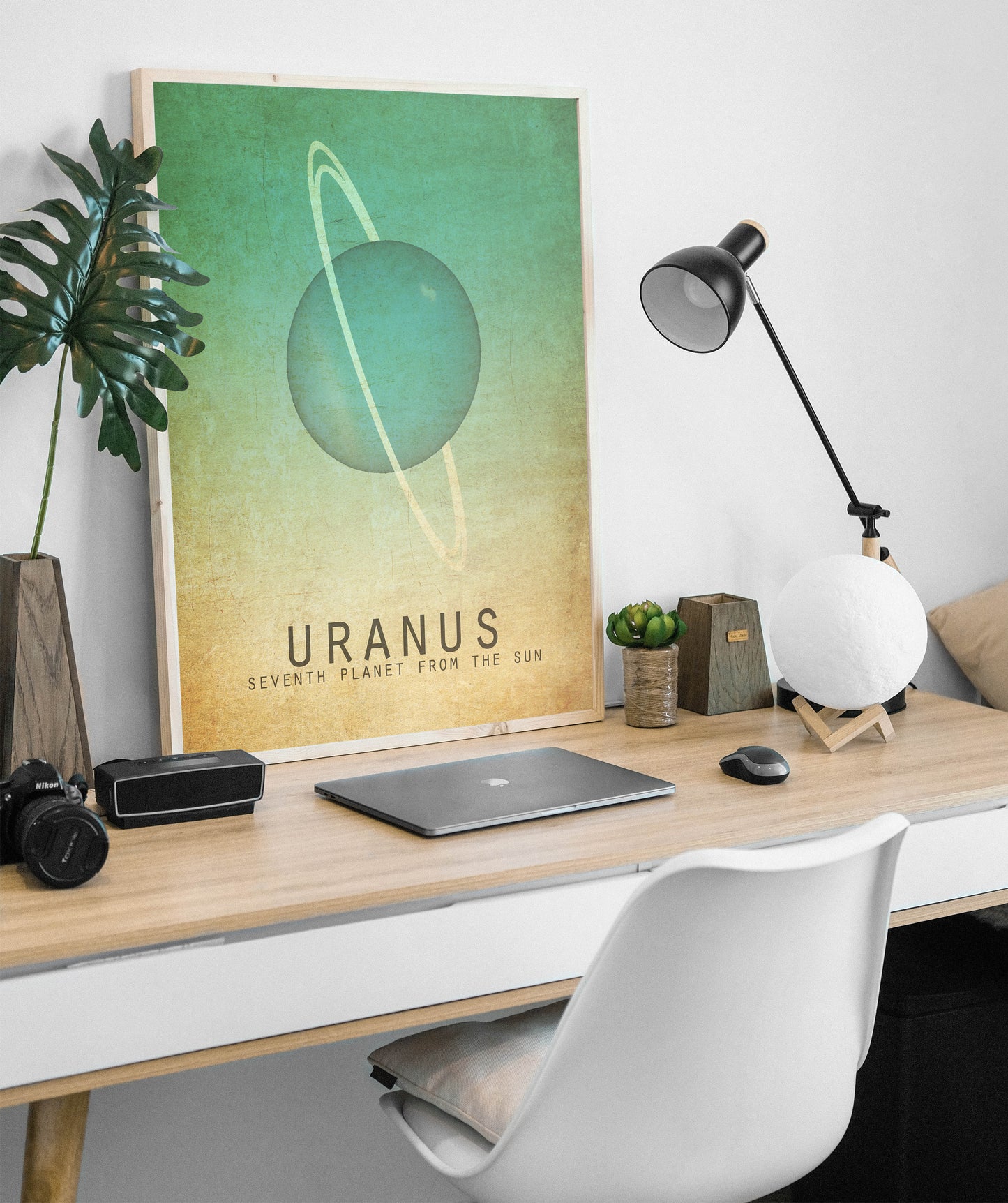 Uranus Planet Art Print, Solar System and Outer Space Decor