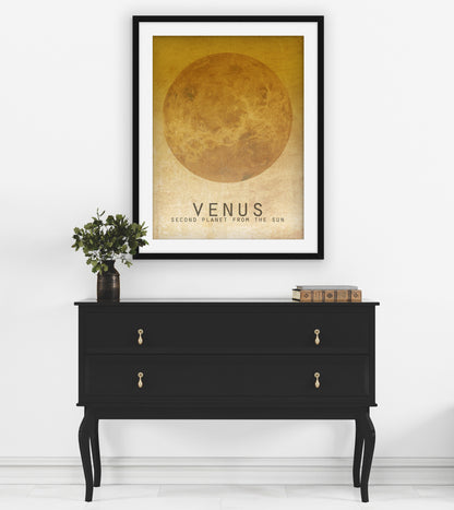 Venus Planet Art Print, Solar System and Outer Space Decor