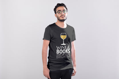 Wine & Books T-shirt, Winery and Bookworm Graphic Tee