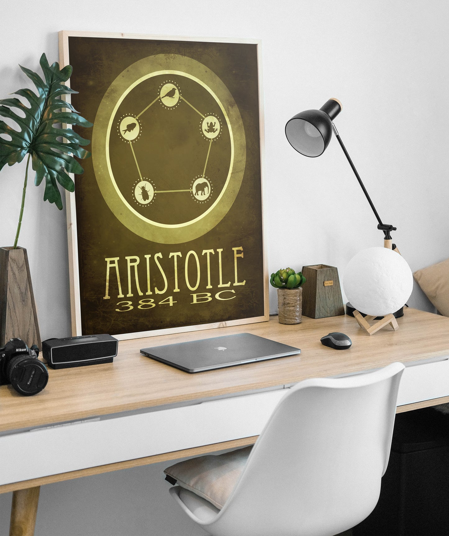 Aristotle Philosopher Art Print, Zoology and Math Decor