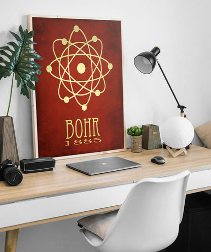 Niels Bohr Atomic Structure Art Print, Physics Decor