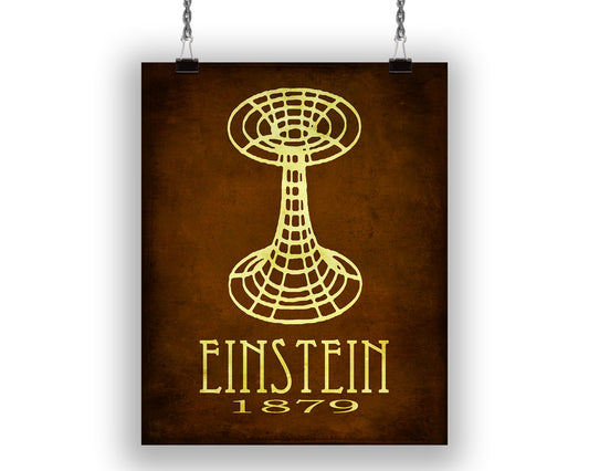 Einstein Wormhole Art Print, Albert Einstien Physics Decor