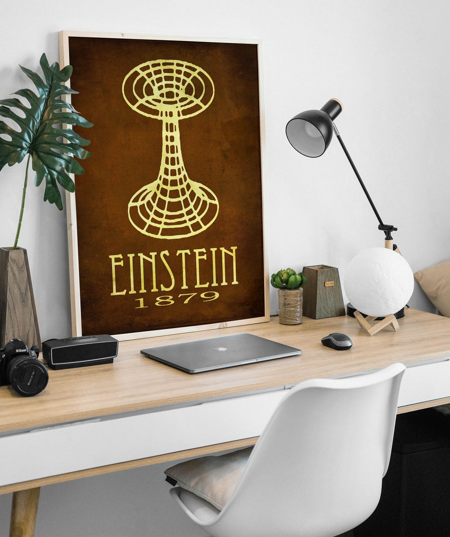 Einstein Wormhole Art Print, Albert Einstien Physics Decor