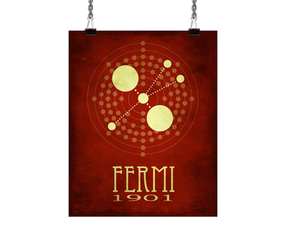 Enrico Fermi Science Art Print, Nuclear Physics Decor