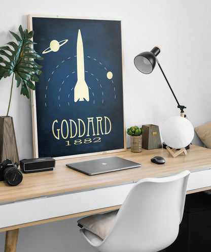 Goddard Space Exploration Art Print, Rocket Scientist and Engineering Decor