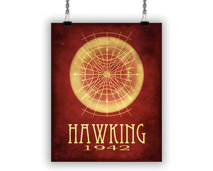 Stephen Hawking Radiation Space Art Print, Theoretical Physics and Astronomy Decor