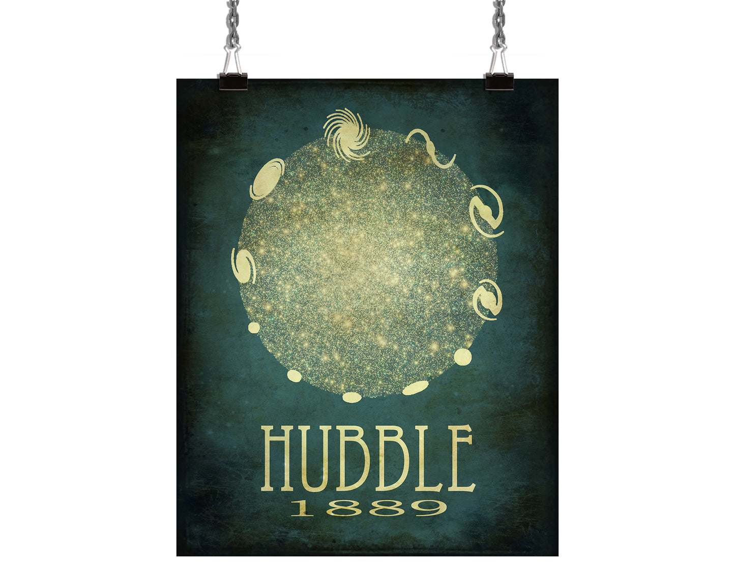Edwin Hubble Galaxy Art Print, Celestial Astronomy Decor