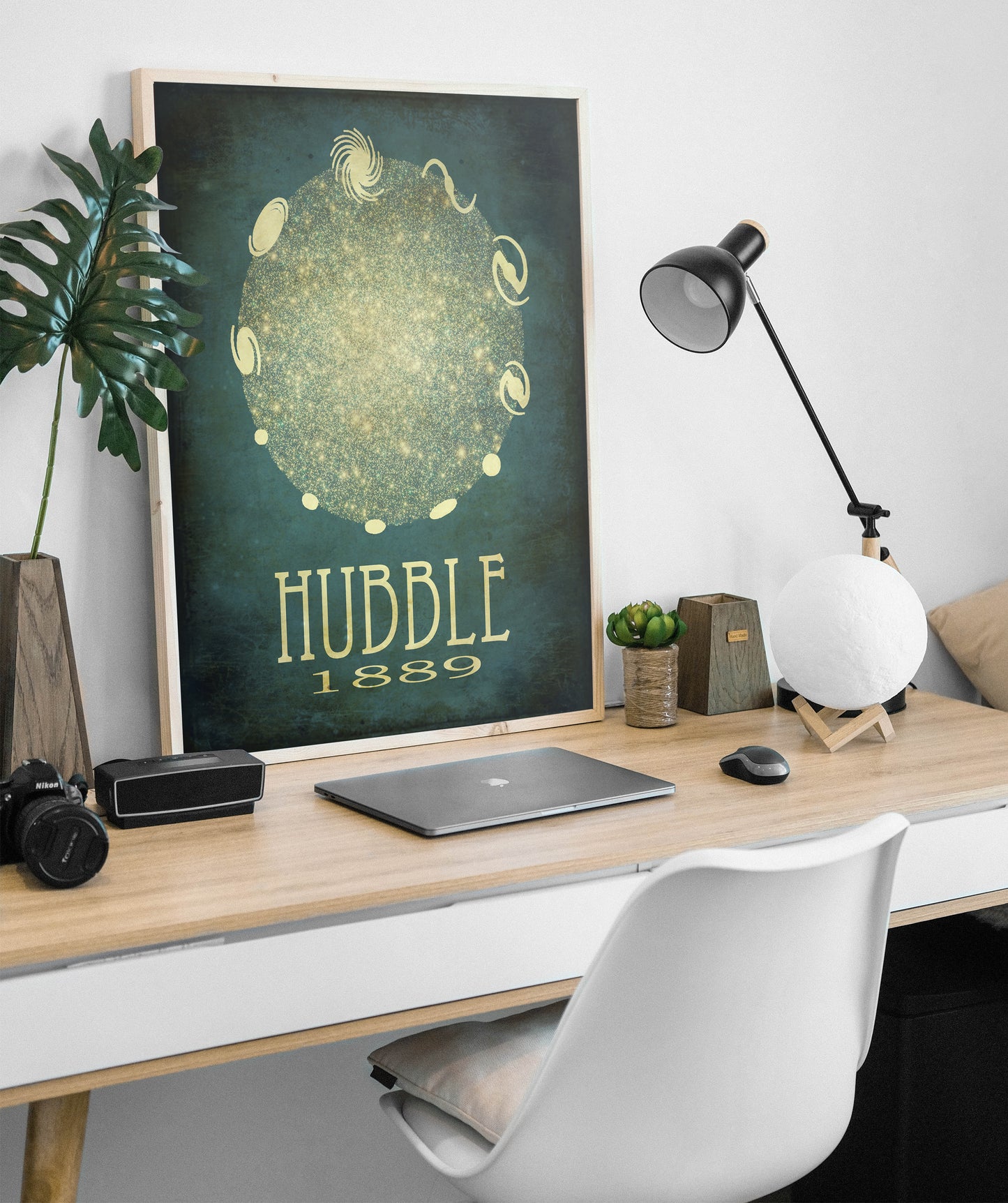 Edwin Hubble Galaxy Art Print, Celestial Astronomy Decor