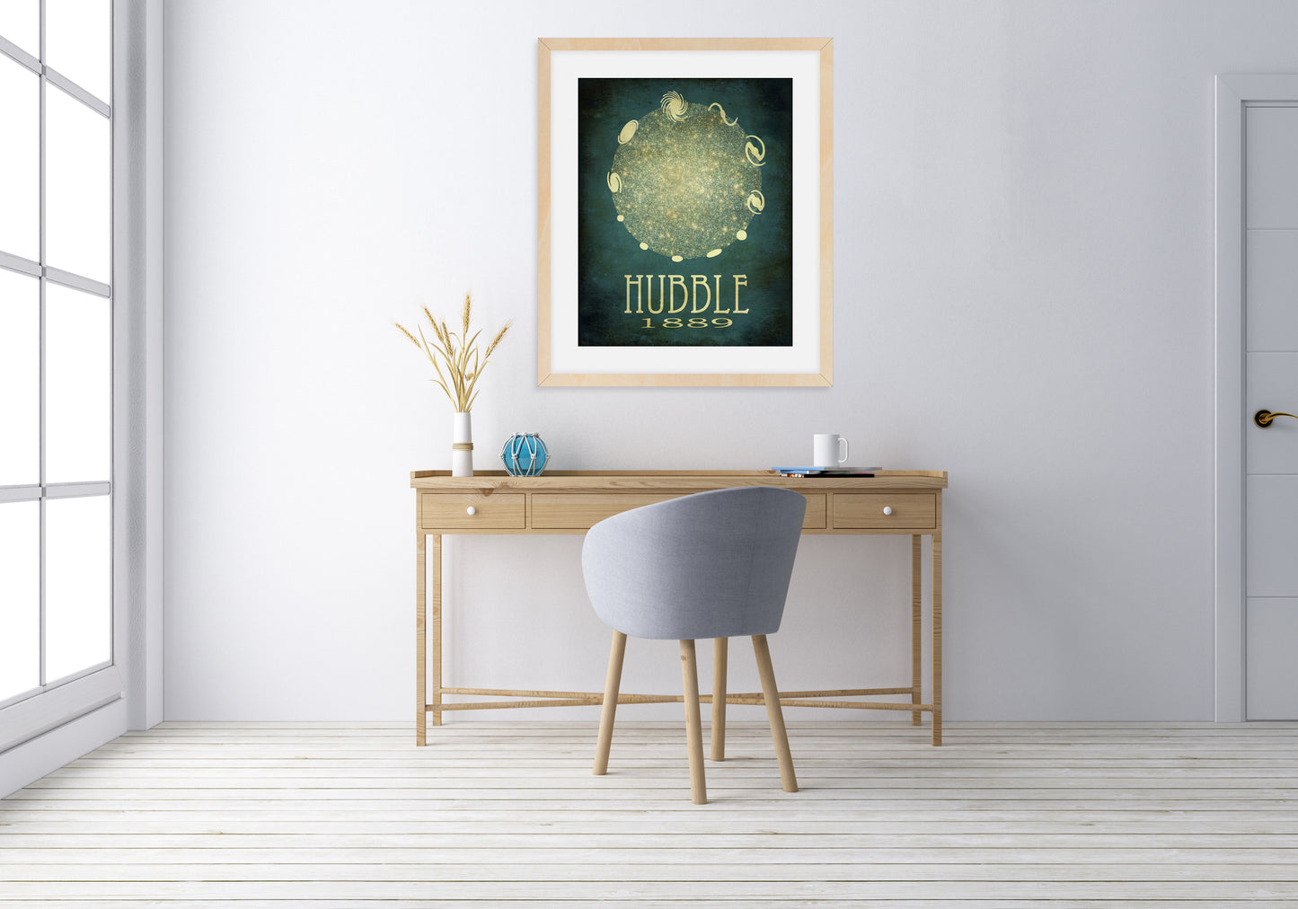 Edwin Hubble Galaxy Art Print, Celestial Astronomy Decor