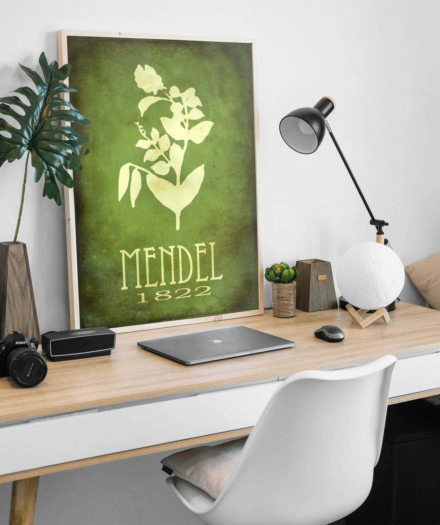 Gregor Mendel Botany Art Print, Genetics and Biology Decor