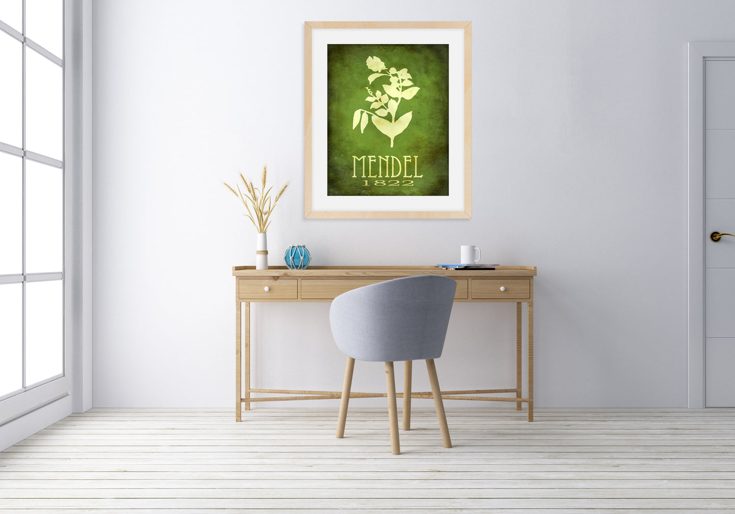 Gregor Mendel Botany Art Print, Genetics and Biology Decor