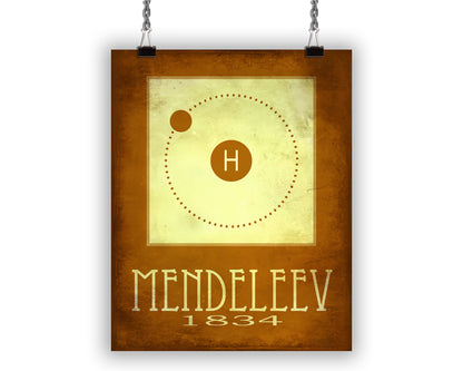 Dmitri Mendeleev Periodic Table of Elements Print, Chemistry Decor