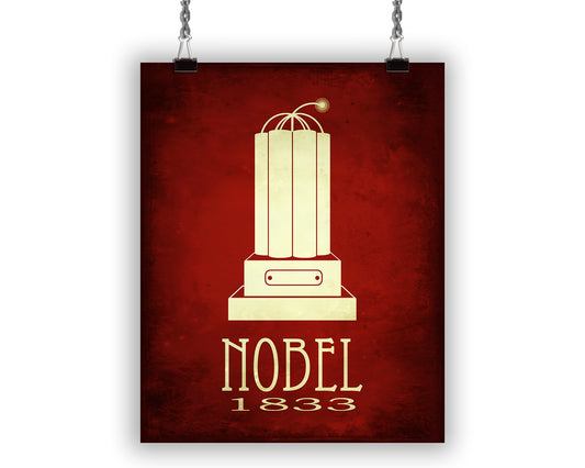 Alfred Nobel Invention Art Print, Chemistry, Inventor and Engineering Decor
