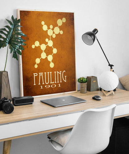 Linus Pauling Molecular Structure Art Print, Chemistry Decor