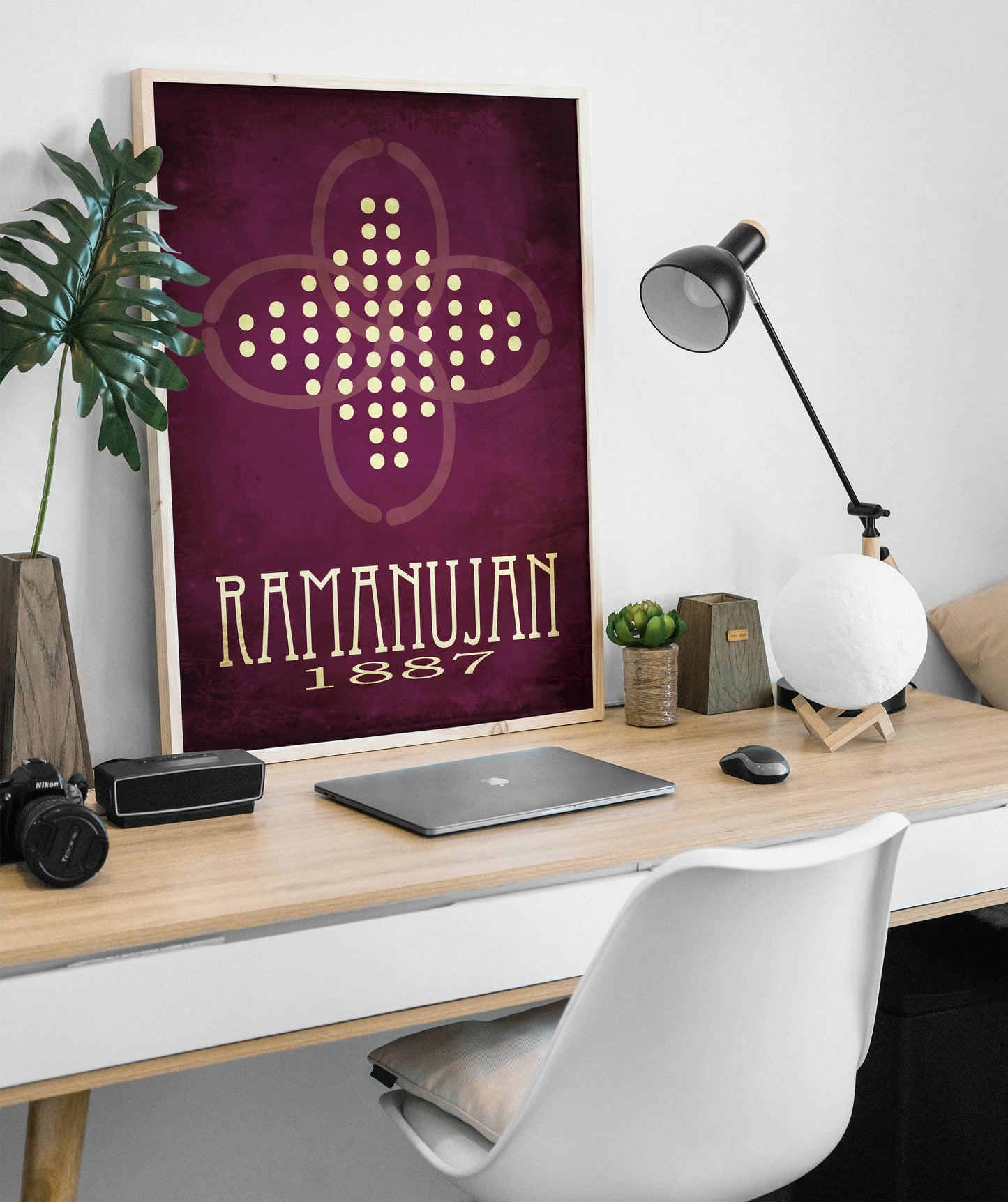 Srinivasa Ramanujan Prime Numbers Math Art Print, Mathematics Decor