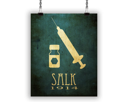 Jonas Salk Pro Vaccination Art Print, Microbiology and Medical Decor