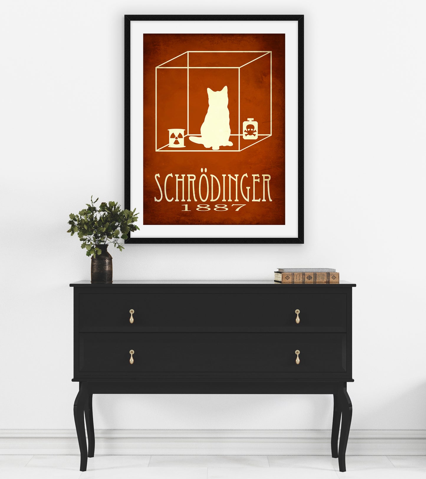 Erwin Schrodinger's Cat Art Print, Animal, Biology and Quantum Physics Decor